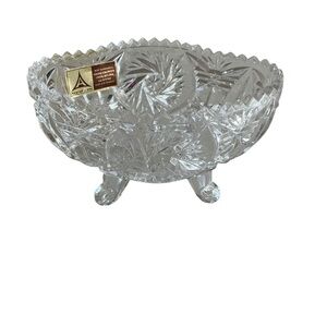 Anna hutte genuine lead crystal fitted scalloped jar